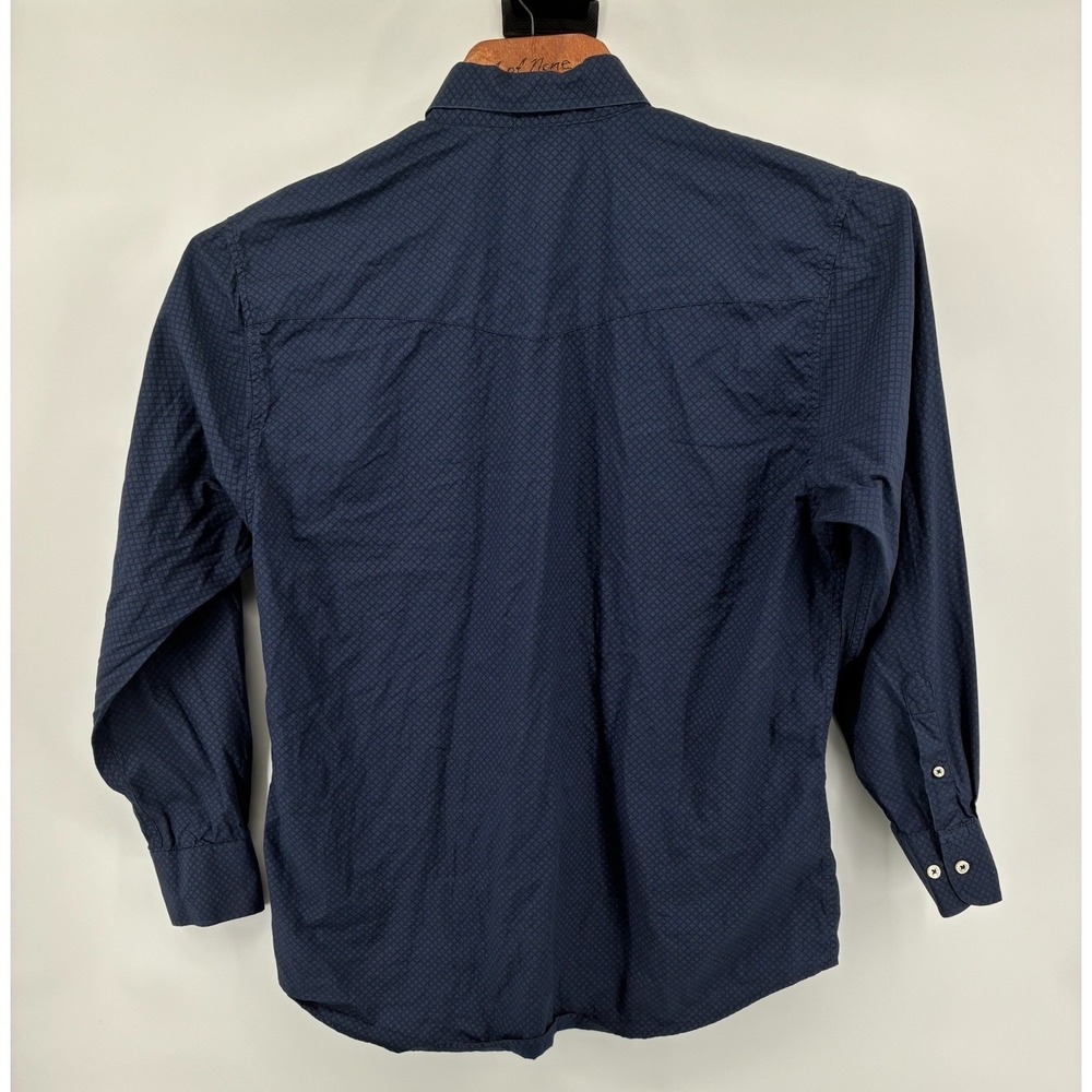 Resistol PBR XL Navy Blue Geometric Western Shirt Cactus Ropes Gear Patches - Picture 3 of 8